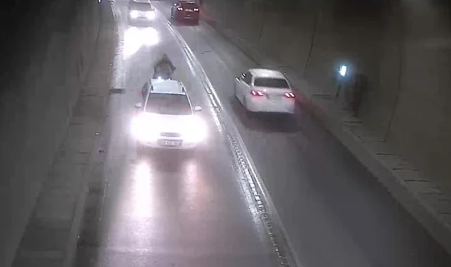 Amasya Ferhat Tüneli'nde Korkutan Kaza: Otomobile Çarpan Motosikletli Ölümden Döndü 