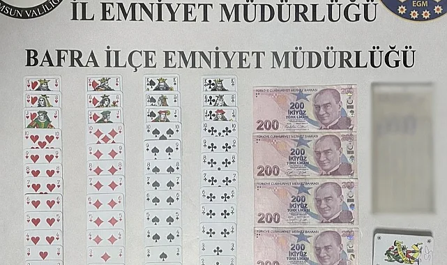 Bafra’da Kıraathaneye Kumar Baskını