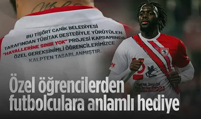 Canikli Özel Öğrencilerden Samsunsporlu Futbolculara Forma Hediyesi