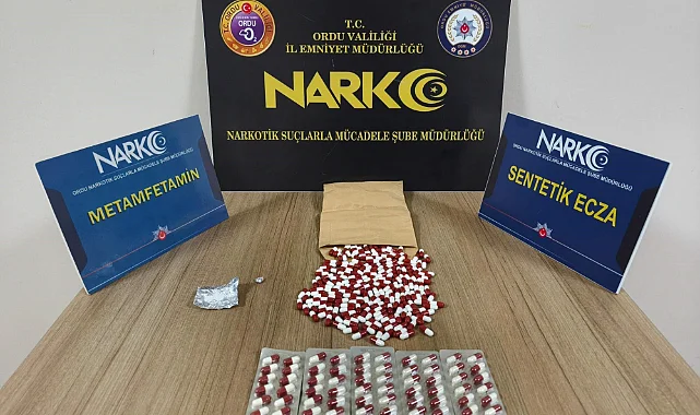 Ordu'da Narkotik Operasyonları: 1 Şüpheli Tutuklandı, Metamfetamin ve Sentetik Ecza Ele Geçirildi 