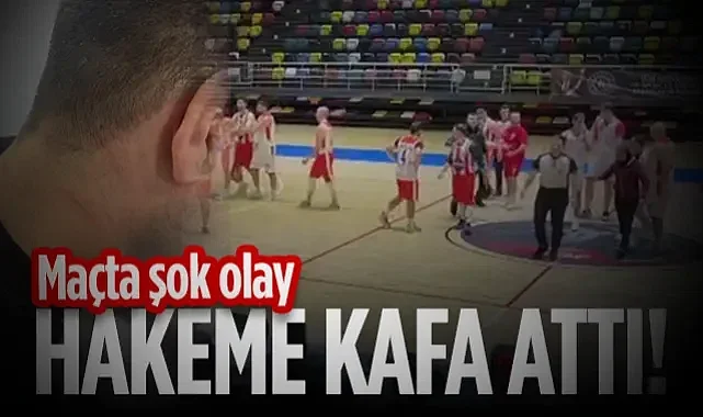 Samsun'da Basketbol Maçında Şok Olay! Hakeme Kafa Attı...