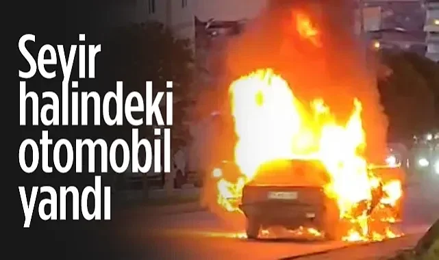 Samsun'da Seyir Halindeki Otomobil Yandı