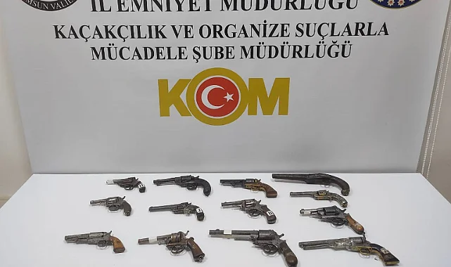 Samsun'da Tarihi Eser Operasyonu: 13 Tabanca Ele Geçirildi