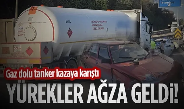 Samsun'da Yürekler Ağza Geldi! Gaz Dolu Tanker Kazaya Karıştı...