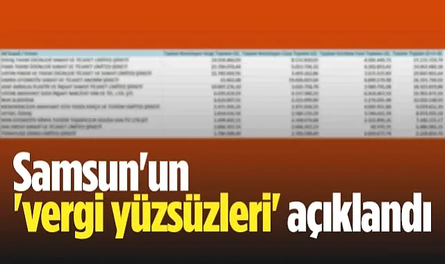 Samsun'un Vergi Yüzsüzleri Açıklandı