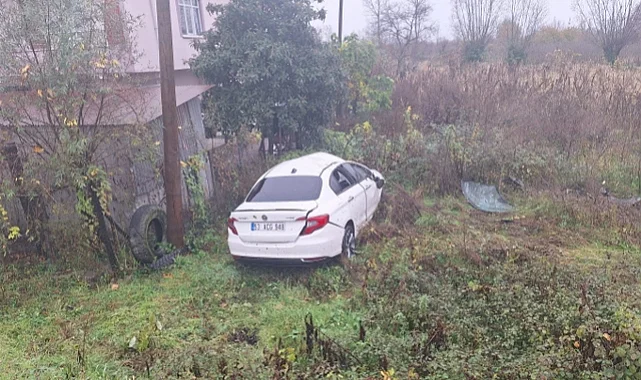 Terme’de Feci Kaza: Otomobil Bahçeye Devrildi, 3 Yaralı