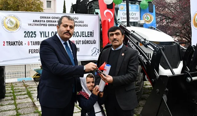 Vezirköprü'de Orköy Desteği: Köylüye Ekipman ve Süt İneği Dağıtıldı