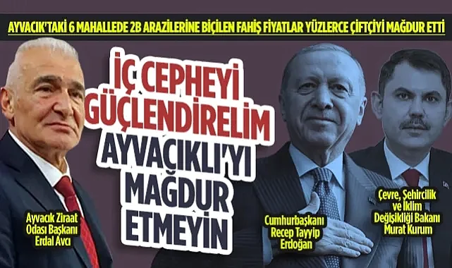 6 Mahallede 2B Arazilerine Biçilen Fahiş Fiyatlar Yüzlerce Çiftçiyi Mağdur Etti! Ziraat Odası Başkanı Erdal Avcı: İç Cepheyi Güçlendirelim Ayvacıklı'yı Mağdur Etmeyelim