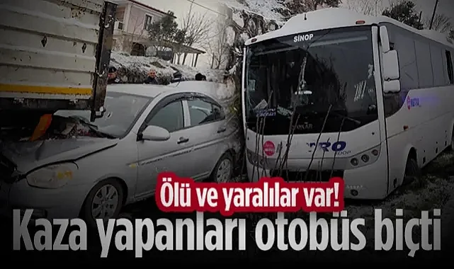 Samsun-Sinop Yolunda Can Pazarı! Kaza Yapanları Otobüs Biçti: Ölü ve Yaralılar Var...