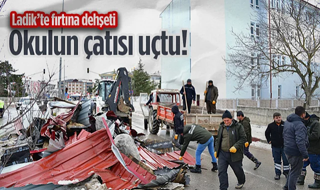 Ladik’te Şiddetli Rüzgar Okul Çatısını Yerinden Söktü: Belediye Ekipleri Seferber Oldu