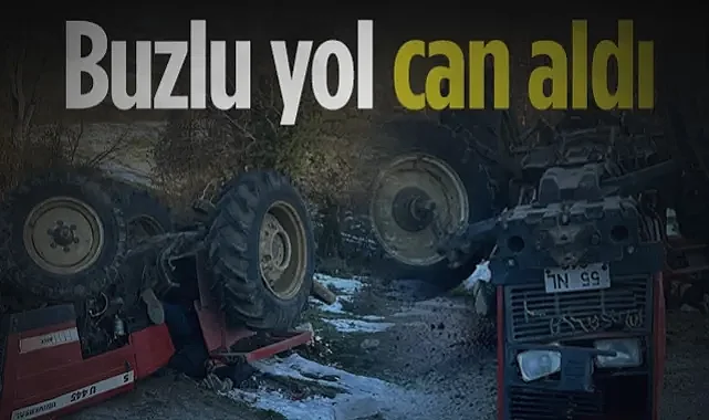 Alaçam'da Buzlu Yol Faciası! Traktörün Altında Can Verdi...