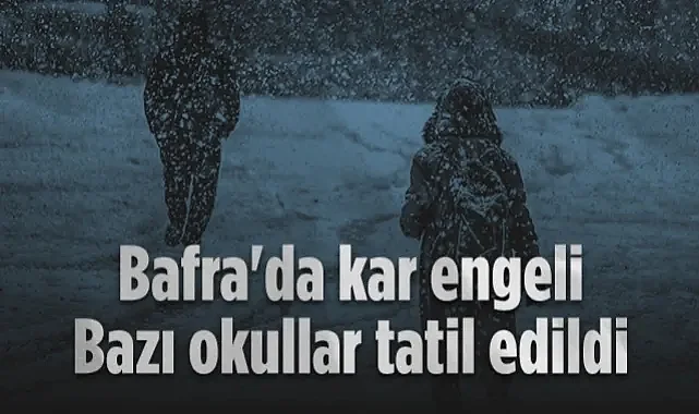 Samsun Bafra'da Kar Yağışı Nedeniyle Eğitime Ara Verildi