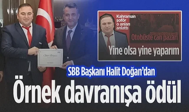 Samsun Büyükşehir Belediye Başkanı Halit Doğan Kahraman Şoförü Ödüllendirdi
