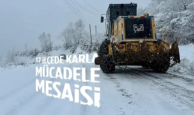 Samsun Büyükşehir Belediyesi'nden 17 İlçede Karla Mücadele
