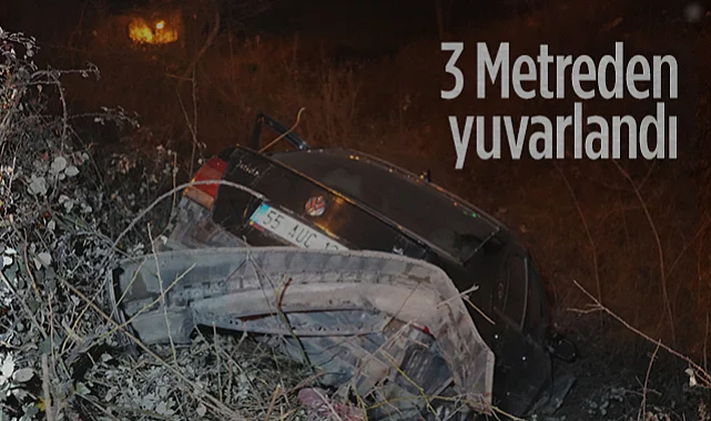 Samsun Çevre Yolunda Korkutan Kaza: 3 Metreden Yuvarlandı