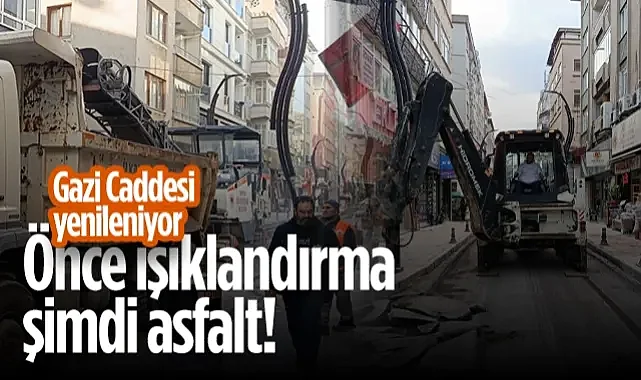 Samsun'da Gazi Caddesi Yenileniyor: Önce Işıklandırma Şimdi Asfalt!
