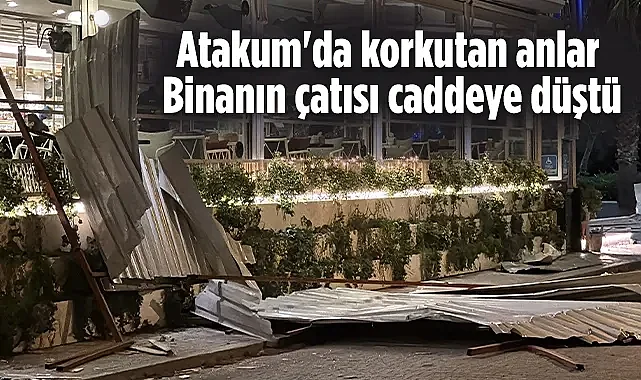 Samsun'da Kuvvetli Rüzgar Nedeniyle Binanın Çatısı Uçtu