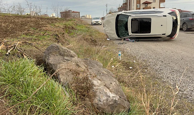 Samsun’da Trafik Kazası: Kasisten Kaçarken Takla Attı