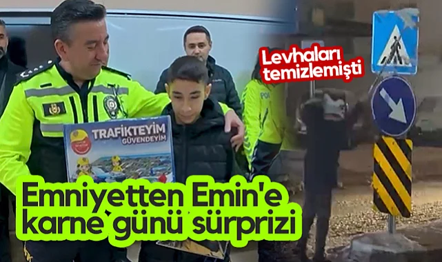 Samsun'da Trafik Levhalarını Temizleyen Kadir Emin'e Karne Günü Sürprizi!