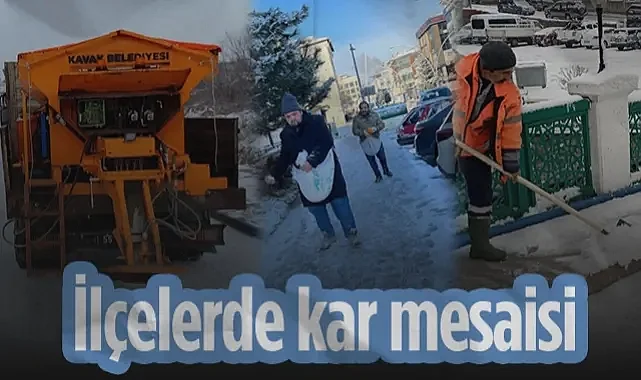 Samsun'un İlçelerinde Kar Mesaisi