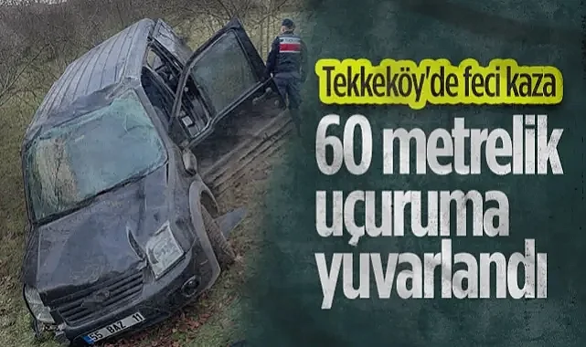 Tekkeköy'de Feci Kaza: Hafif Ticari Araç 60 Metreden Uçuruma Yuvarlandı