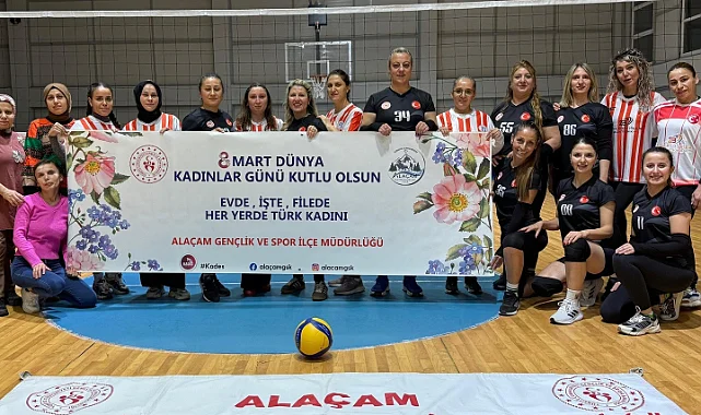 Alaçam'da 8 Mart Dünya Kadınlar Günü Voleybol Turnuvası Sürüyor