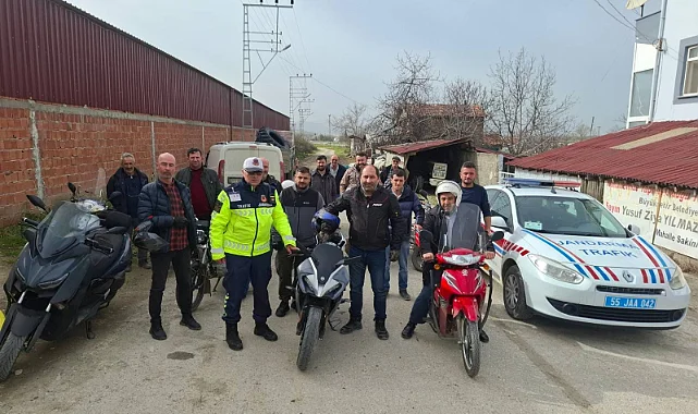 Alaçam'da Motosiklet Sürücülerine Trafik Güvenliği Eğitimi
