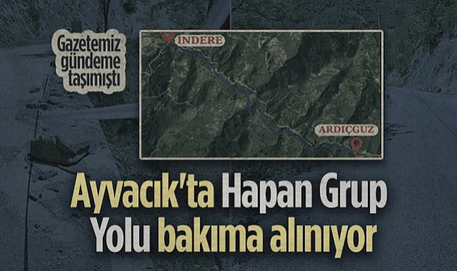 Ayvacık'ta Hapan Grup Yolu Bakıma Alınıyor
