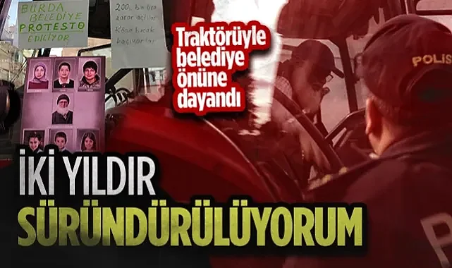 Bafra'da Traktörlü Eylem! Mağdur Çiftçi Belediye Önüne Dayandı: İki Yıldır Süründürülüyorum