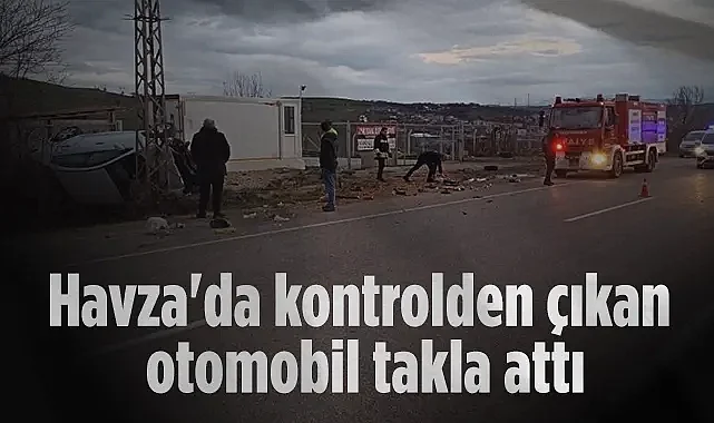 Havza'da Kontrolden Çıkan Otomobil Takla Attı: 2 Yaralı