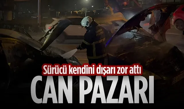 İlkadım'da Can Pazarı: Seyir Halindeki Otomobil Alevlere Teslim Oldu