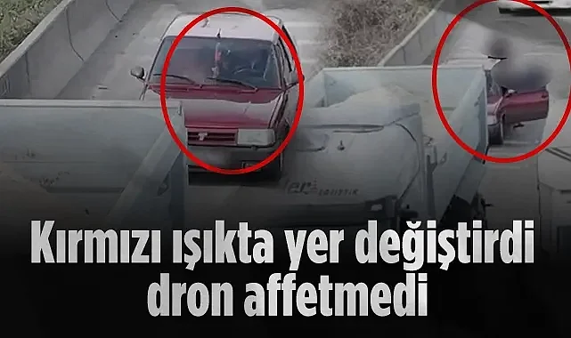 Samsun'da Kırmızı Işıkta Sürücü Değiştiren Araca Ceza