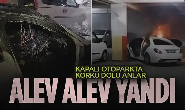 Samsun'da Korkutan Yangın: Kapalı Otoparkta Otomobil Alev Alev Yandı