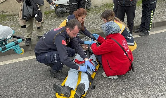 Samsun'da Motosikletli Genç Kadın Yaralandı