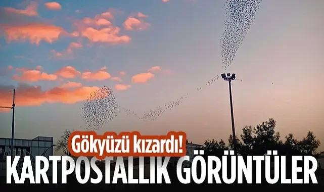 Samsun'da Gökyüzü Kızıl Tonlarla Görsel Şölene Dönüştü