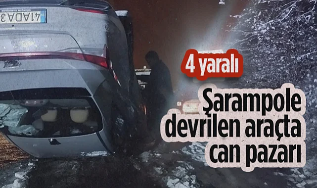 Samsun Ladik’te Otomobil Şarampole Devrildi: 4 Yaralı