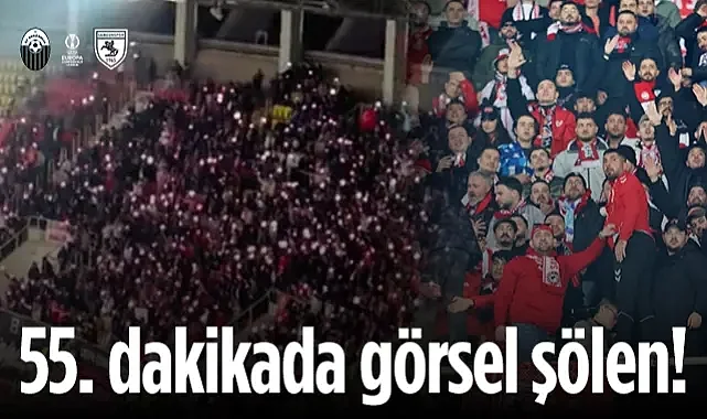 Samsunspor Taraftarından Shkendija Deplasmanında 55. Dakika Şovu