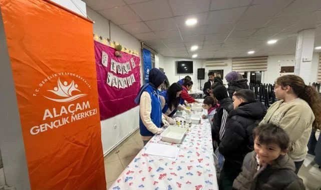 Alaçam'da Ramazan Dolayısıyla Ebru Sanatı Etkinliği Yapıldı