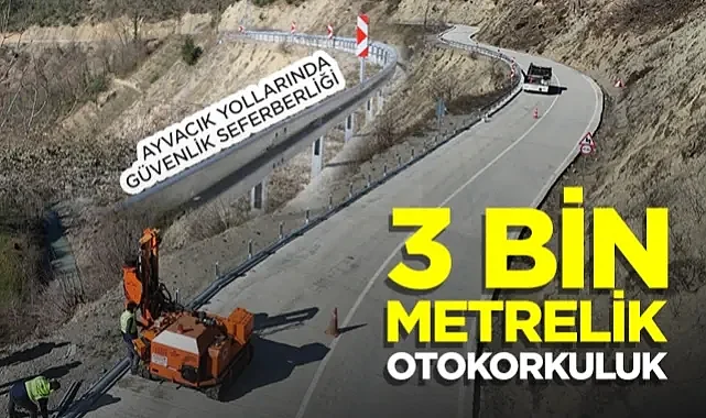 Ayvacık Kırsalında Yol Güvenliği: 3 Bin Metrelik Otokorkuluk Çalışması Başladı