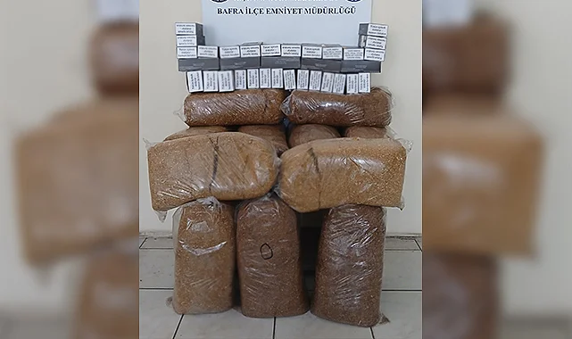 Bafra'da Kaçak Tütün ve Makaron Operasyonu