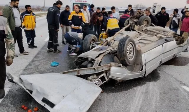 Çorum Alaca Yolunda Korkunç Kaza: Otomobil Takla Attı