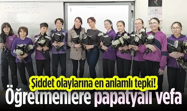 İlkadım Atatürk Ortaokulu Öğrencilerinden Öğretmenlere Papatyalı Sürpriz