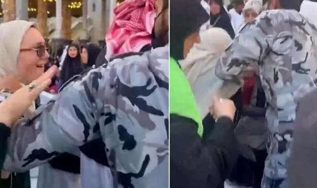 Kabe'de Türk Hacıya Sert Müdahale: Başörtüsünden Tutulup Götürüldü