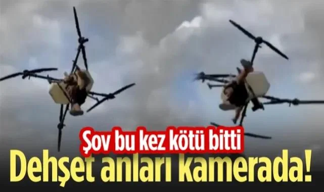 Samsun'da Dron Şovu Bu Kez Kötü Bitti! Dehşet Anları Kamerada...
