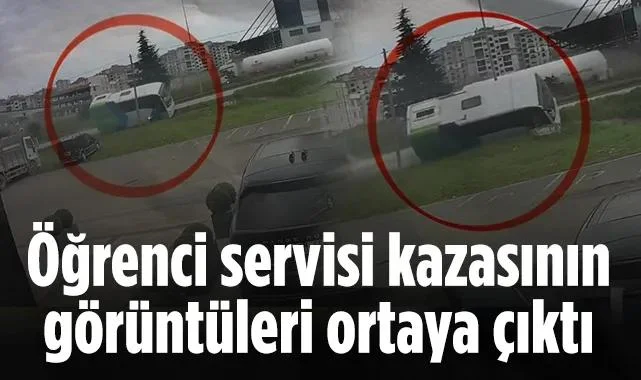 Samsun'da Öğrenci Servisi Kaza Anı Görüntüleri Ortaya Çıktı
