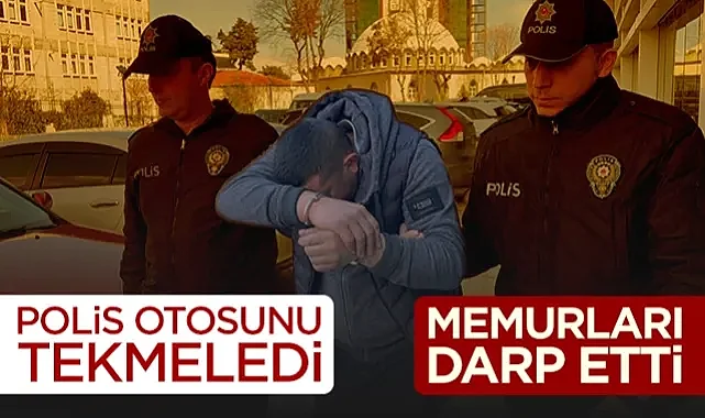 Samsun'da Polislere Saldırıp Ekip Aracına Zarar Veren Alkollü Şahıs Tutuklandı