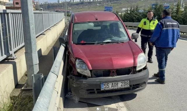 Samsun'da Tamire Götürülen Araç Kaza Yaptı: 1 Yaralı