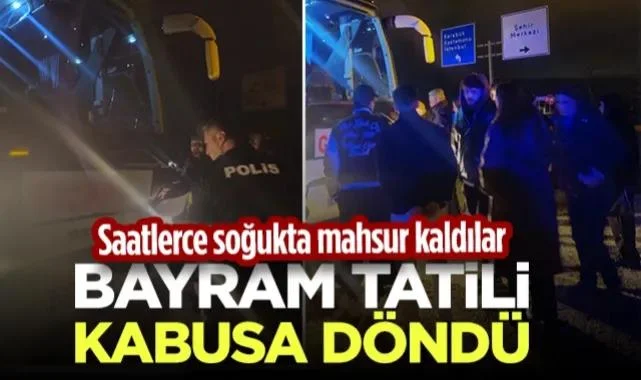 Samsun'dan Yola Çıktılar, Bayram Tatilleri Kabusa Döndü! Saatlerce Soğukta Mahsur Kaldılar...