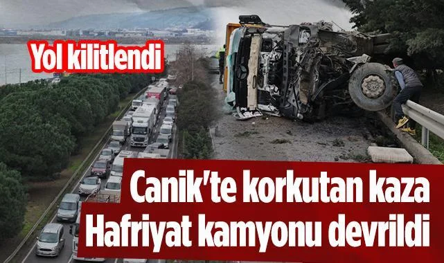Samsun-Ordu Yolu Trafiğe Kapandı: Hafriyat Kamyonu Devrildi