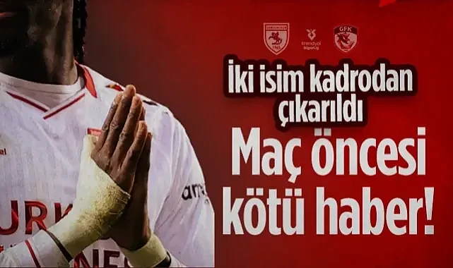 Samsunspor'a Maç Öncesi Kötü Haber! İki İsim Birden Kadrodan Çıkarıldı
